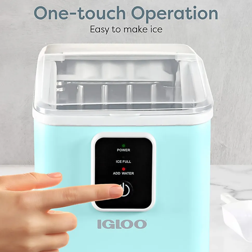 Igloo 26 Lb Self-Cleaning Ice Maker, Aqua, Total Qty 1
