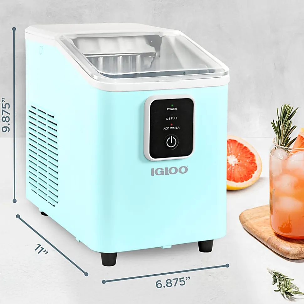 Igloo 26 Lb Self-Cleaning Ice Maker, Aqua, Total Qty 1
