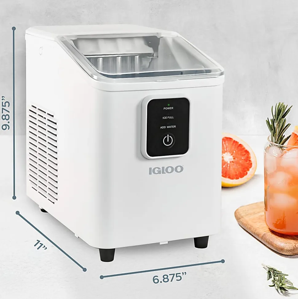 Igloo 26 Lb Self-Cleaning Ice Maker, White, Total Qty 1