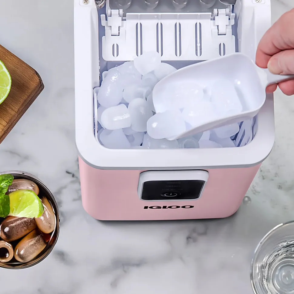 Igloo 26 Lb Self-Cleaning Ice Maker, Pink, Total Qty 1