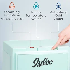 Igloo Retro Hot, Cold & Room Temperature Bottom-Load Water Dispenser, 3-Gallon, Aqua, Total Qty 1