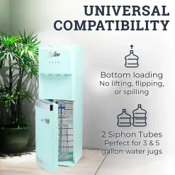 Igloo Retro Hot, Cold & Room Temperature Bottom-Load Water Dispenser, 3-Gallon, Aqua, Total Qty 1