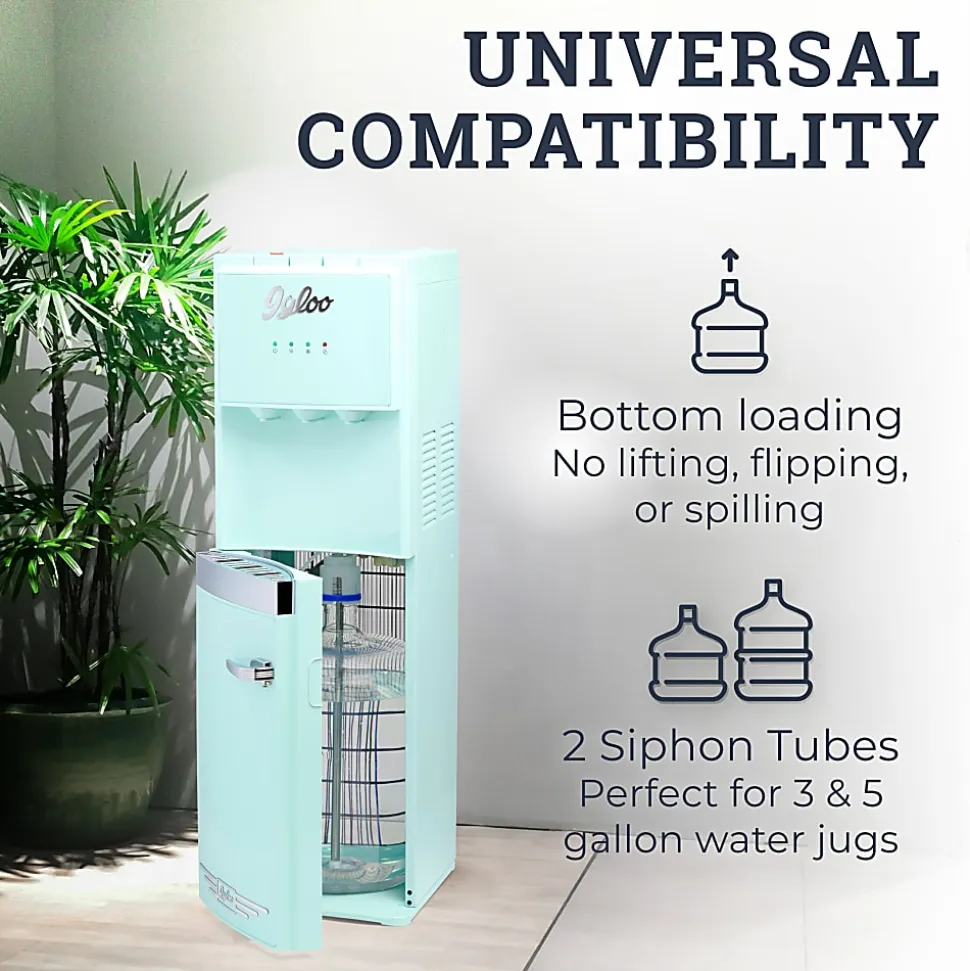 Igloo Retro Hot, Cold & Room Temperature Bottom-Load Water Dispenser, 3-Gallon, Aqua, Total Qty 1