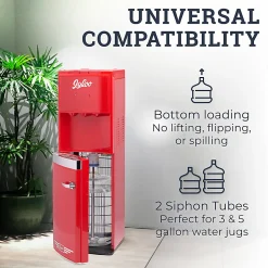 Igloo Retro Hot, Cold & Room Temperature Bottom-Load Water Dispenser, 3-Gallon, Retro Red, Total Qty 1