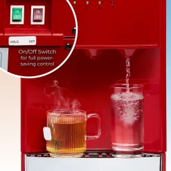Igloo Retro Hot, Cold & Room Temperature Bottom-Load Water Dispenser, 3-Gallon, Retro Red, Total Qty 1