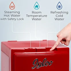 Igloo Retro Hot, Cold & Room Temperature Bottom-Load Water Dispenser, 3-Gallon, Retro Red, Total Qty 1