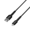 iHome Lifeworks Nylon Braided Lightning To USB A Cable, 6', Black