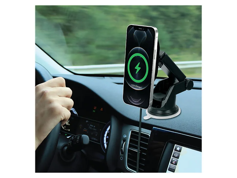 iHome MAG-CHARGE 10W Wireless Charging Dash Mount For iPhone® 12/13, Black, 2IHCM0841B0L2