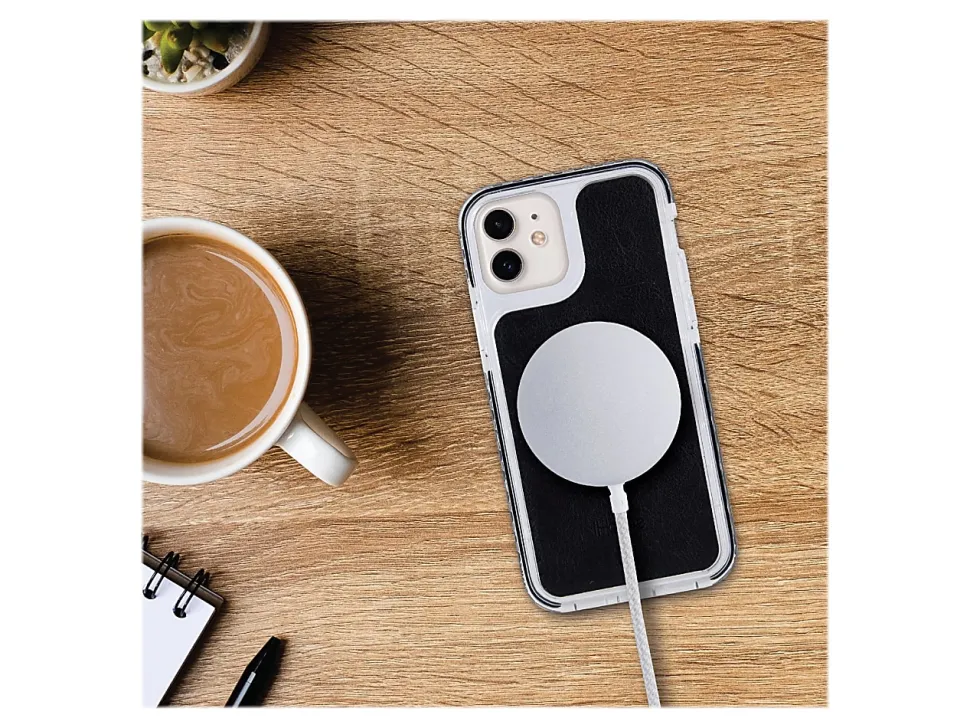 iHome Magnetic Vegan Leather Velo Case For iPhone® 12 Pro, Black, 2IHPC0824B9L2