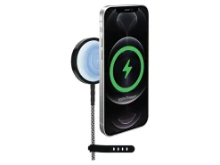 iHome Magnetic 6' 10W Durastrain Nylon Charging Cable With Silicone Cable Wrap, Black, 2IHQI0850B0L2