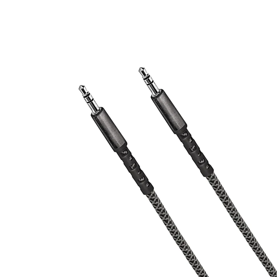 iHome Nylon Braided 3.5MM Audio Cable, 6', Black