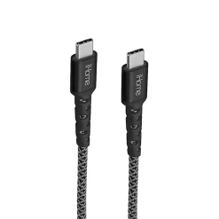 iHome Nylon Braided USB-C To USB-C Cable, 6', Black