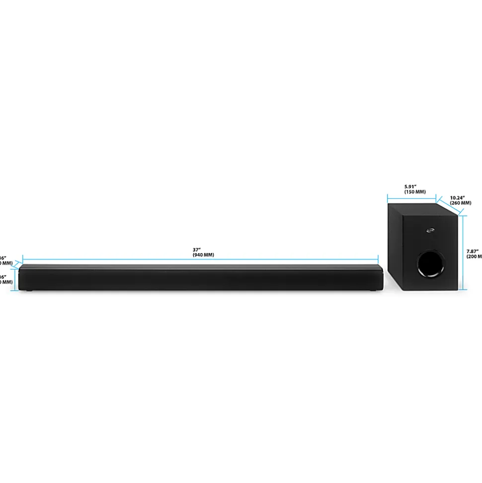 iLive Bluetooth® Sound Bar With Wireless Subwoofer, Black