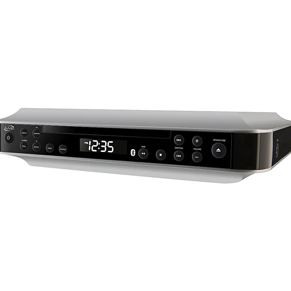 iLive IKBC384S CD-RW/CD-DA Bluetooth® Under-Cabinet Music System, Silver