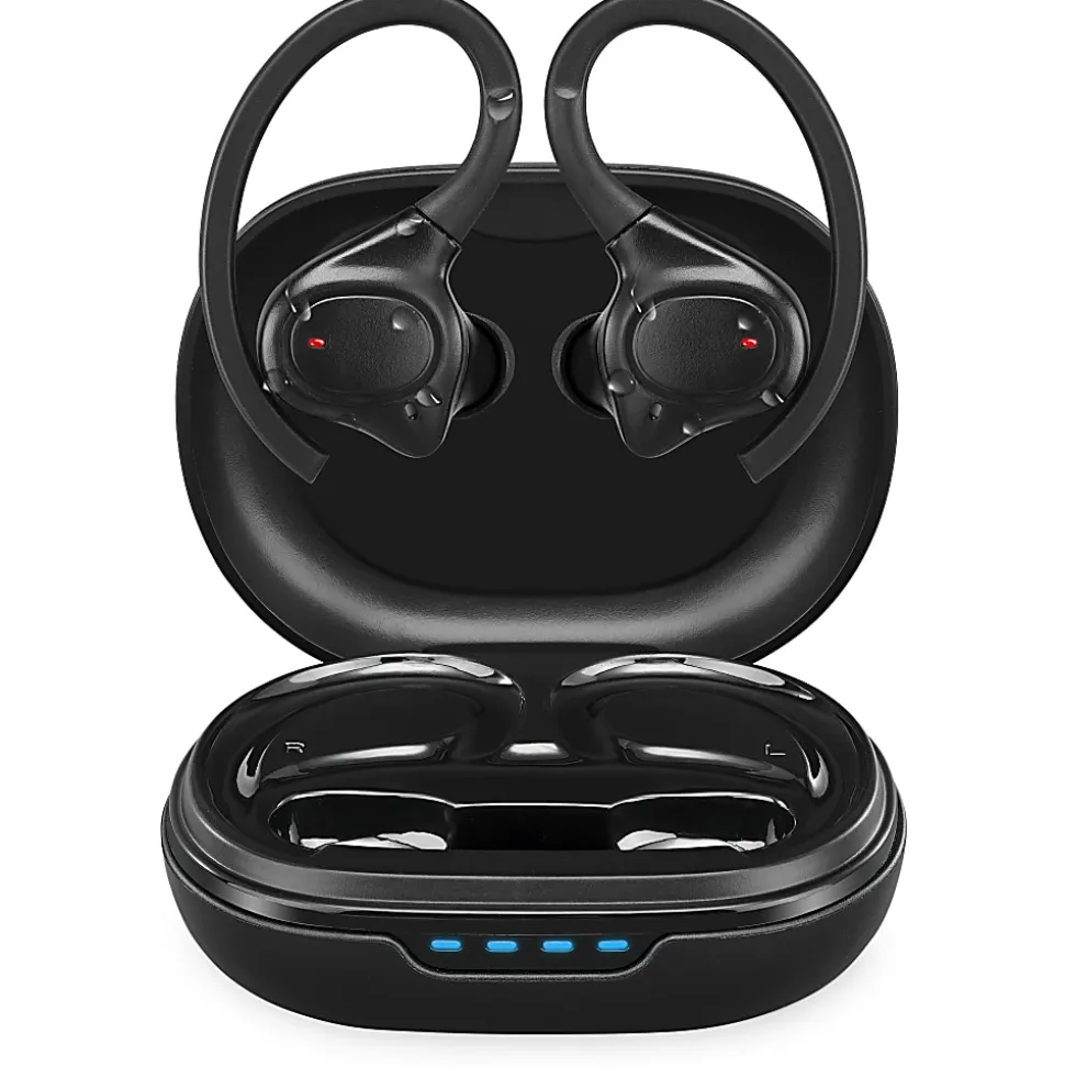 iLive Waterproof Truly Wireless Earbuds With Rechargeable Case And USB-C Charging Port, Black, IAEBTW53B