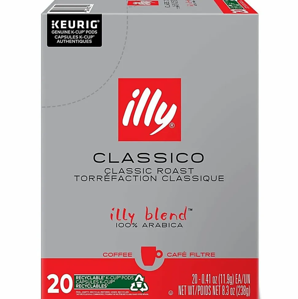 illy Classico Coffee Keurig Single Serve K-Cup Pods, Pack Of 20 Pods