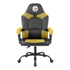 Imperial Adjustable Oversized Vinyl High-Back Office Task Chair, NFL Pittsburgh Steelers, Black/Yellow