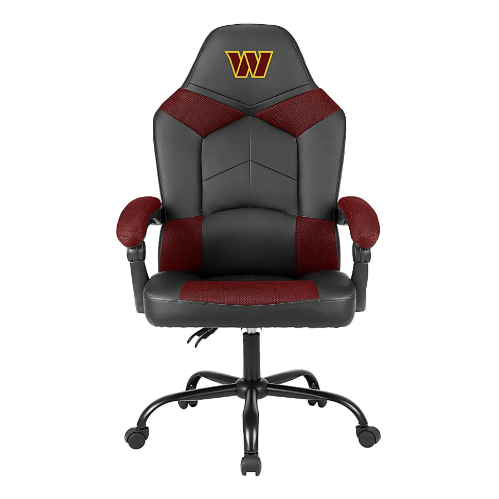 Imperial Adjustable Oversized Vinyl High-Back Office Task Chair, NFL Washington Commanders, Black/Burgundy