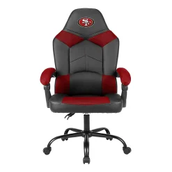 Imperial Adjustable Oversized Vinyl High-Back Office Task Chair, NFL San Francisco 49ers, Black/Red
