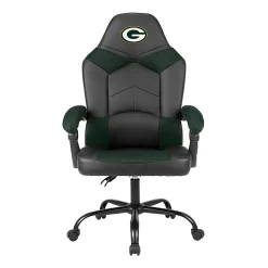 Imperial Adjustable Oversized Vinyl High-Back Office Task Chair, NFL Green Bay Packers, Black/Green