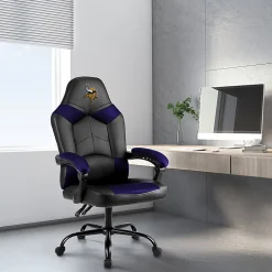 Imperial Adjustable Oversized Vinyl High-Back Office Task Chair, NFL Minnesota Vikings, Black/Purple