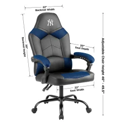 Imperial MLB Adjustable Oversized Vinyl High-Back Office Task Chair, New York Yankees