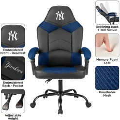 Imperial MLB Adjustable Oversized Vinyl High-Back Office Task Chair, New York Yankees