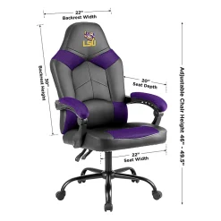 Imperial NCAA Adjustable Oversized Vinyl High-Back Office Task Chair, Louisiana State University