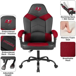 Imperial NFL Adjustable Oversized Vinyl High-Back Office Task Chair, Tampa Bay Buccaneers