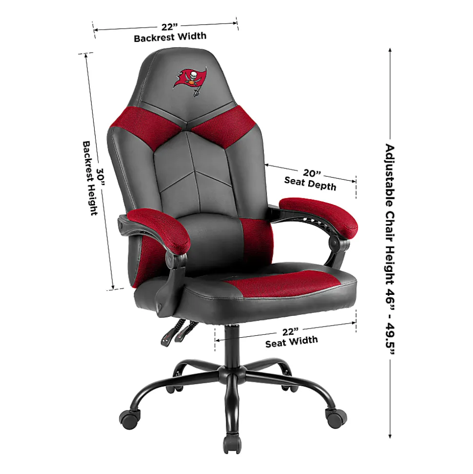 Imperial NFL Adjustable Oversized Vinyl High-Back Office Task Chair, Tampa Bay Buccaneers