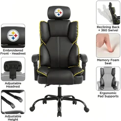 Imperial NFL Champ Ergonomic Faux Leather Computer Gaming Chair, Pittsburgh Steelers