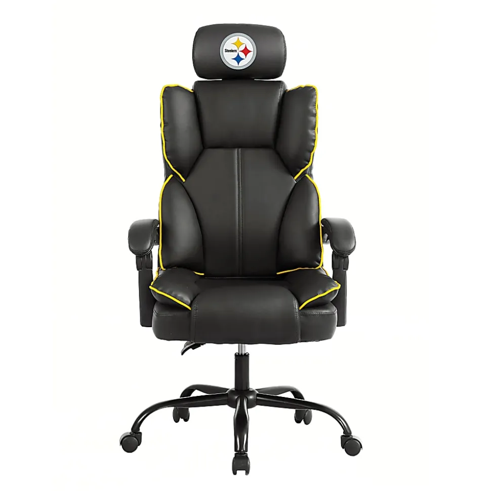 Imperial NFL Champ Ergonomic Faux Leather Computer Gaming Chair, Pittsburgh Steelers