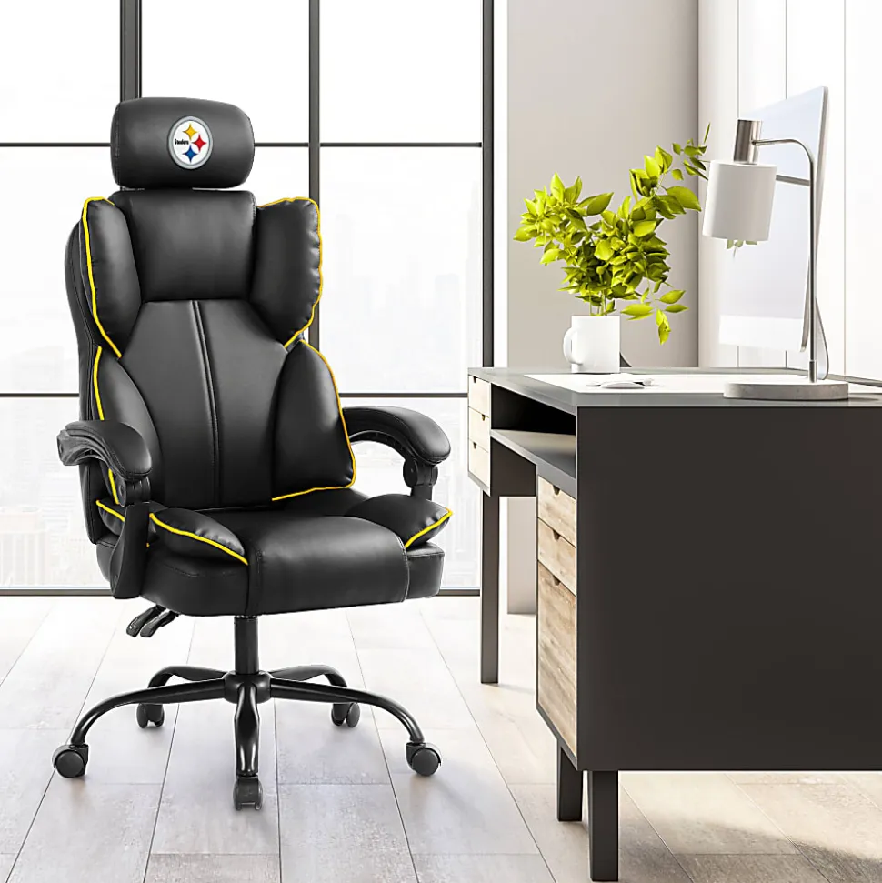 Imperial NFL Champ Ergonomic Faux Leather Computer Gaming Chair, Pittsburgh Steelers