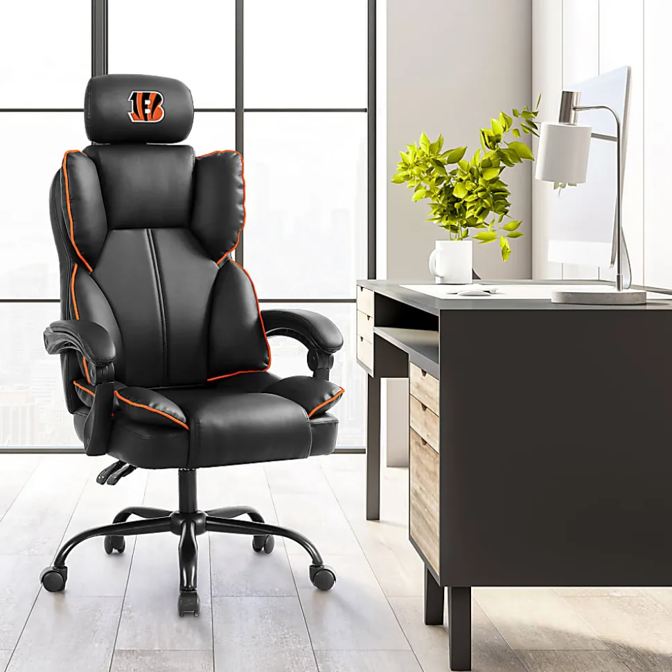 Imperial NFL Champ Ergonomic Faux Leather Computer Gaming Chair, Cincinnati Bengals