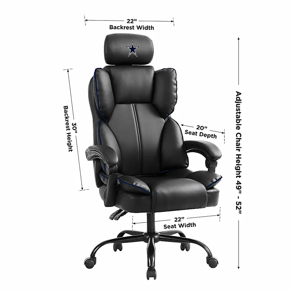 Imperial NFL Champ Ergonomic Faux Leather Computer Gaming Chair, Dallas Cowboys