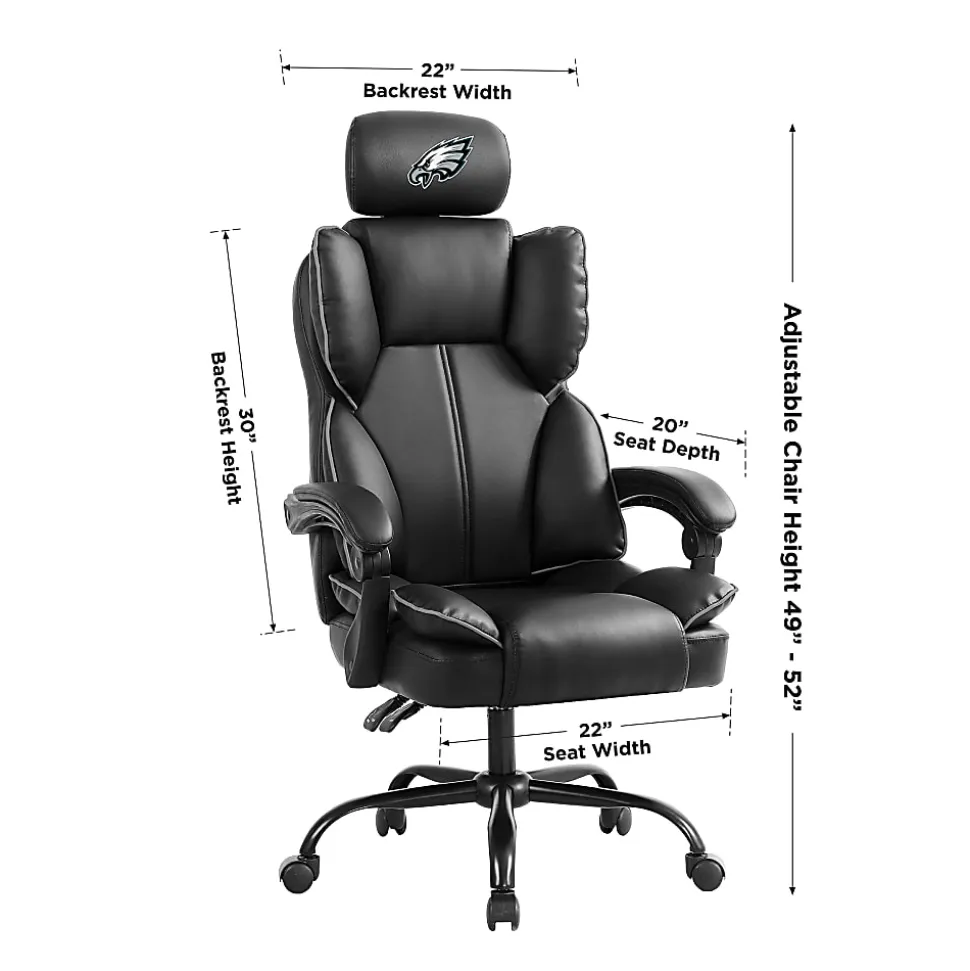 Imperial NFL Champ Ergonomic Faux Leather Computer Gaming Chair, Philadelphia Eagles