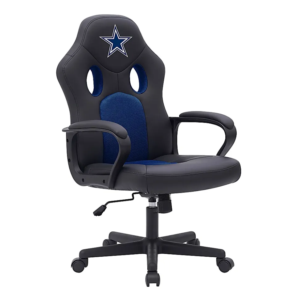 Imperial NFL Vision Faux Leather/Mesh High-Back Computer Gaming Chair, Dallas Cowboys