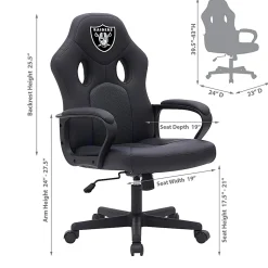 Imperial NFL Vision Faux Leather/Mesh High-Back Computer Gaming Chair, Las Vegas Raiders