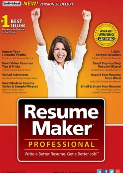 Individual Software ResumeMaker Professional Pro Deluxe 20, Disc