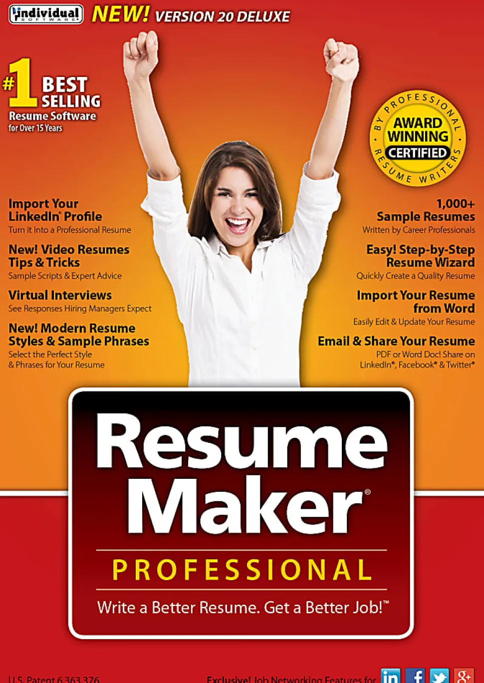 Individual Software ResumeMaker Professional Pro Deluxe 20, Disc