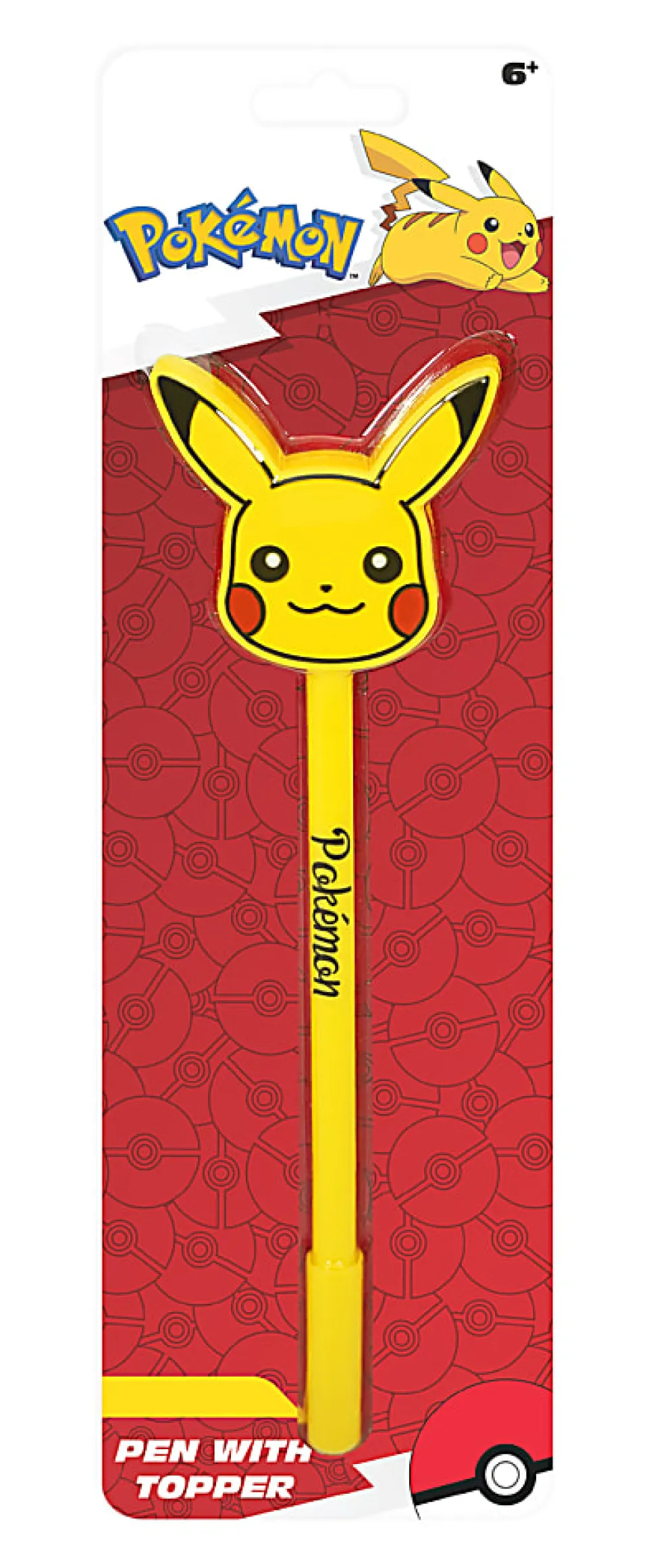 Innovative Designs 2D Licensed Topper Ballpoint Pen, Medium Point, 0.7 mm, Yellow/Blue, Pokemon