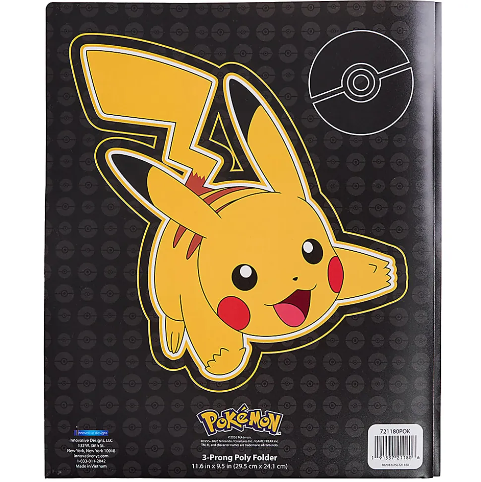 Innovative Designs Licensed Poly Folder, 3 Prongs, 2-Pockets, 11.62" x 9.5", Pokemon, Quantity 1