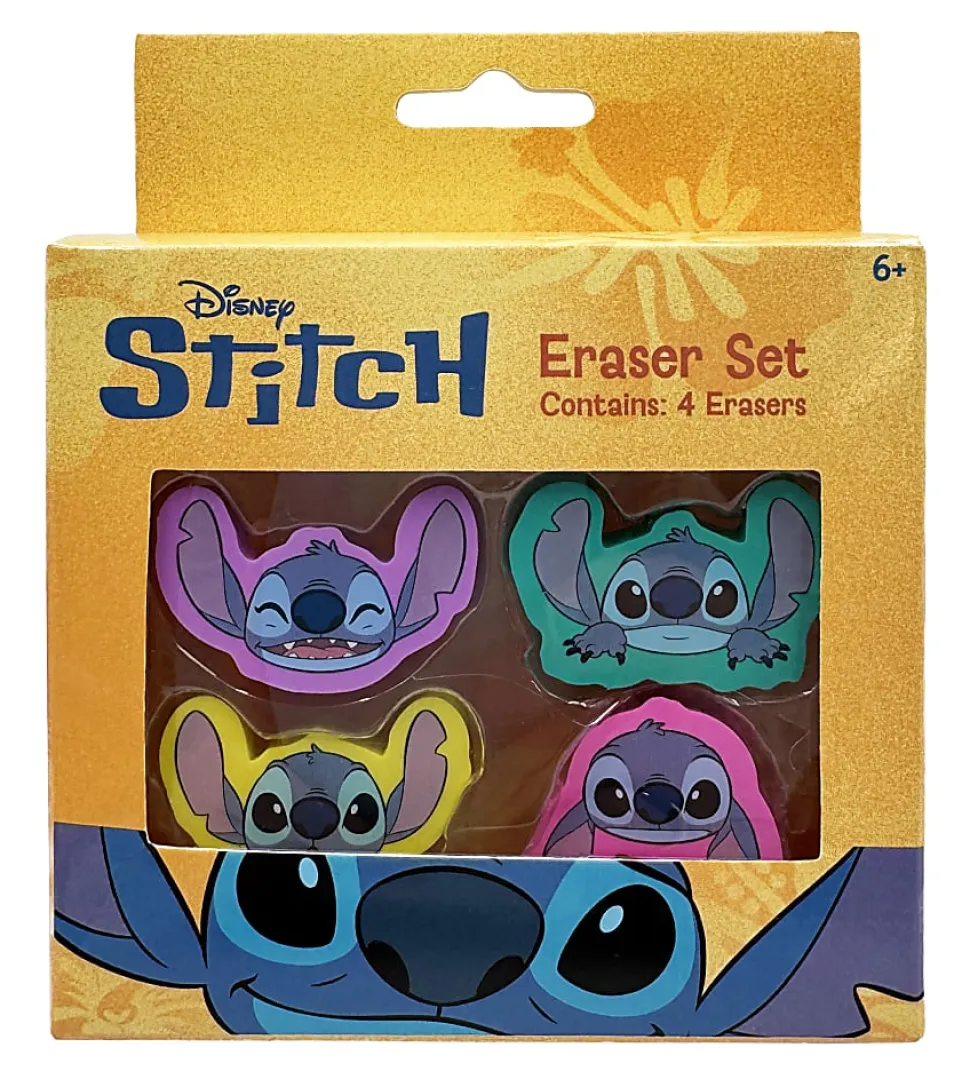 Innovative Designs Licensed Eraser Set, 1-1/4” x 1-1/4”, Lilo & Stitch, Set Of 4 Erasers