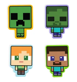 Innovative Designs Licensed Eraser Set, 1-1/4” x 1-1/4”, Minecraft, Set Of 4 Erasers