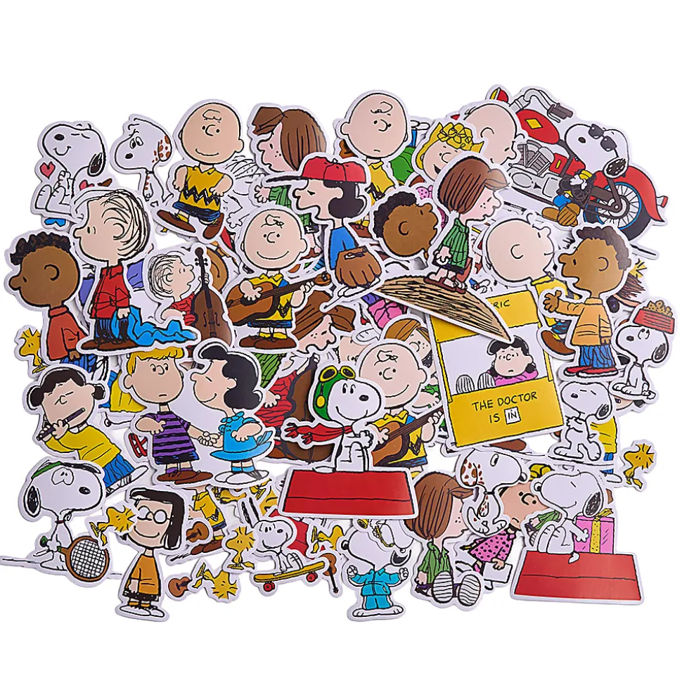 Innovative Designs Licensed Vinyl Decal Stickers, 100 Count, Peanuts, Quantity 1 Pack, 721187PEAOD