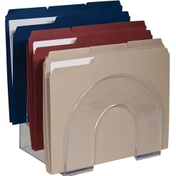 Innovative Storage Designs Desk Sorters, 6 Compartments, 10 1/2"H x 9 1/2"W x 7 1/2"D, Clear
