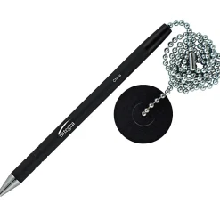 Integra Antimicrobial Rubber Barrel Counter Pen - Black - Rubber Barrel - 1 Each