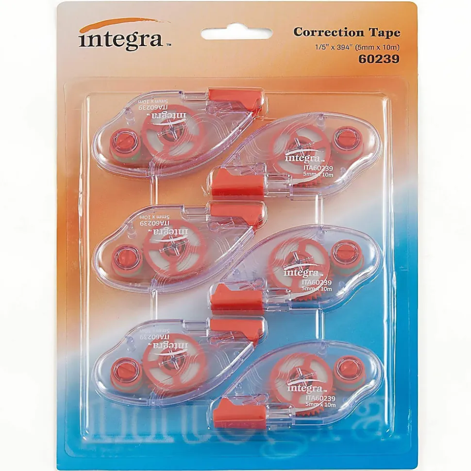Integra Dispensing Correction Tape - Holds Total 1 Tape(s) - White - 6 / Pack