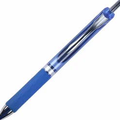 Integra Retractable Gel Ink Pens, Medium Point, 0.7 mm, Blue Barrel, Blue Ink, Pack Of 12 Pens