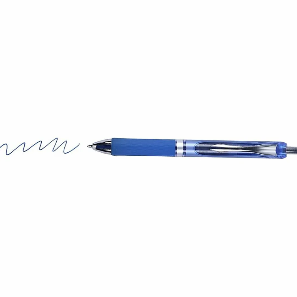 Integra Retractable Gel Ink Pens, Medium Point, 0.7 mm, Blue Barrel, Blue Ink, Pack Of 12 Pens